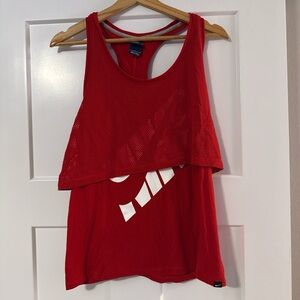 Nike Red Mesh Layered Tank